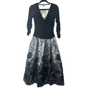 NEW Collection by Dress Barn 4 Black Lace Overlay LS Cocktail Dress $79.99 C28